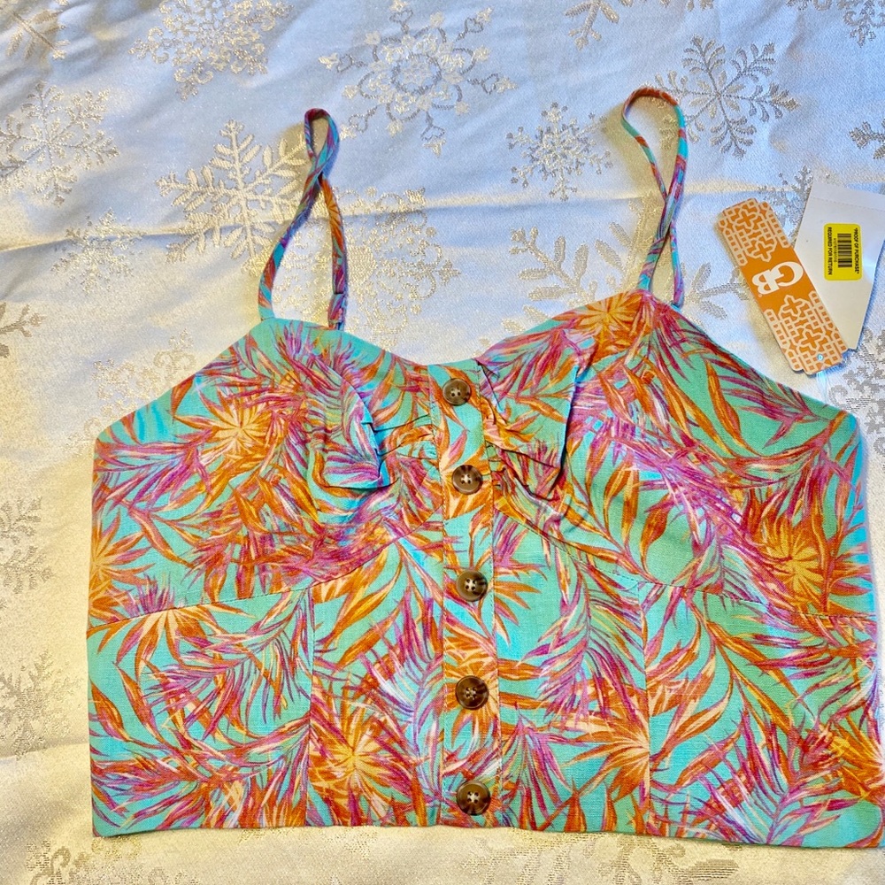 Gianni Binni floral crop top NWT Size M